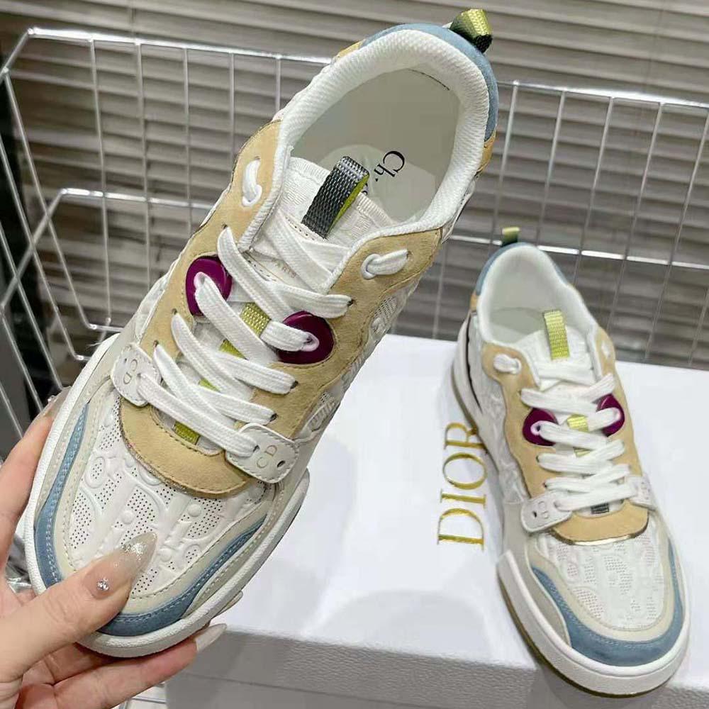 Dior Women One Sneaker White Dior Oblique Perforated Calfskin and Multicolor Suede Calfskin - Image 6