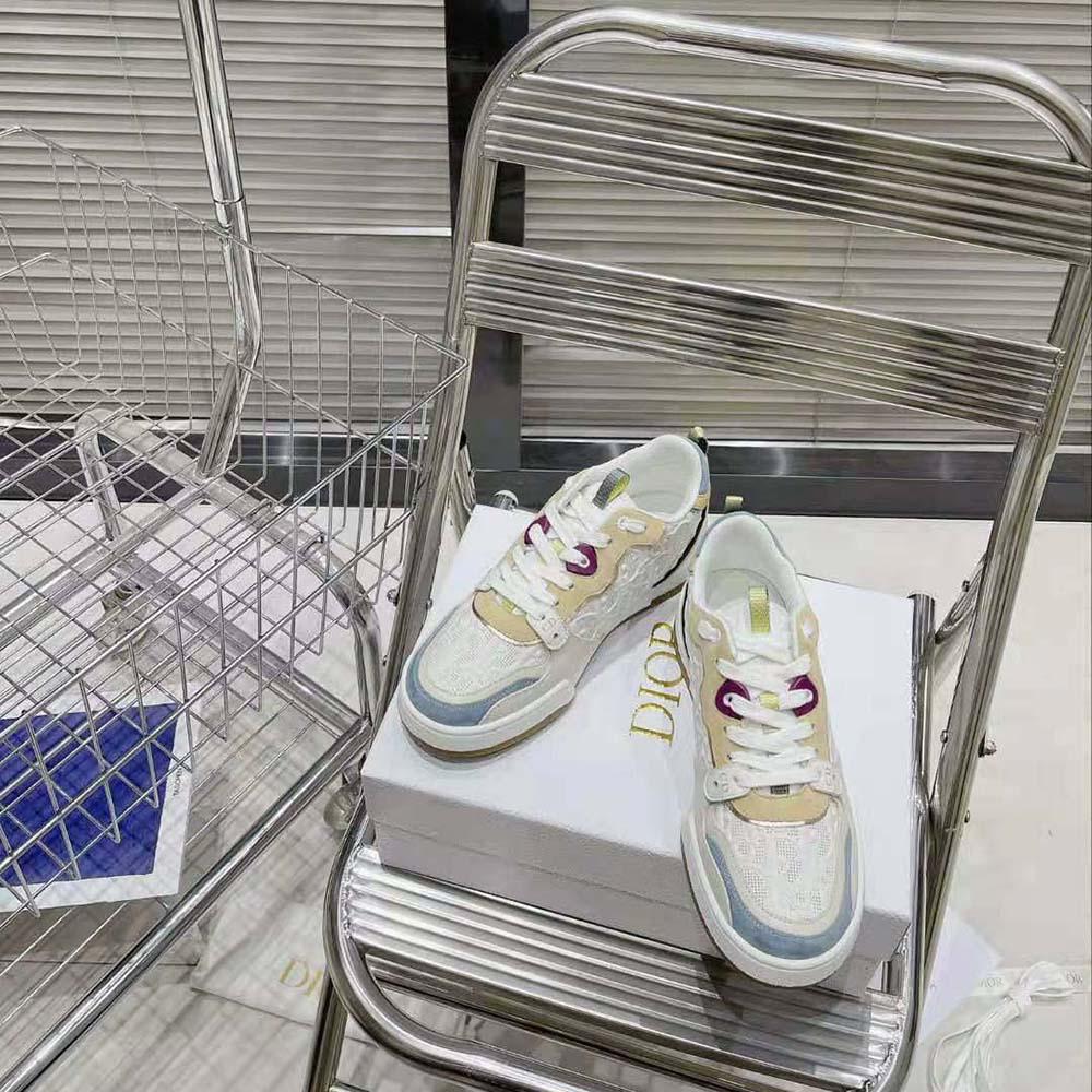 Dior Women One Sneaker White Dior Oblique Perforated Calfskin and Multicolor Suede Calfskin - Image 3