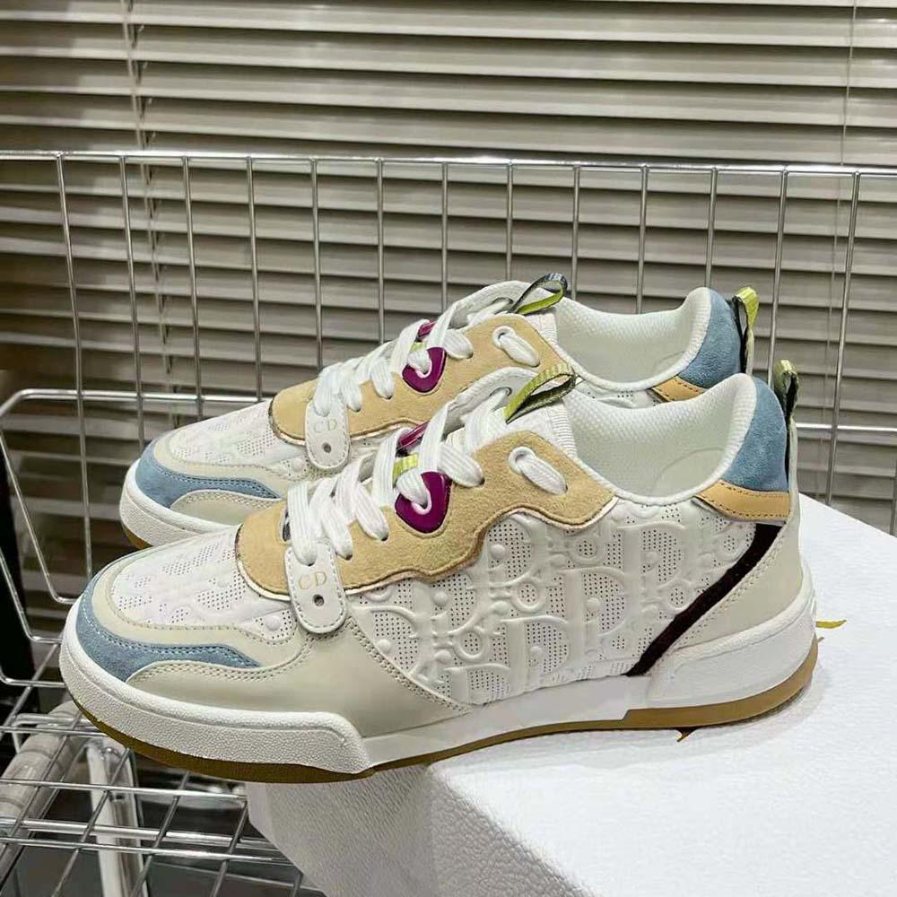 Dior Women One Sneaker White Dior Oblique Perforated Calfskin and Multicolor Suede Calfskin - Image 5