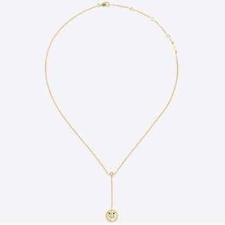 Dior Women Rose Des Vents Necklace Yellow Gold Diamonds and Mother-of-pearl
