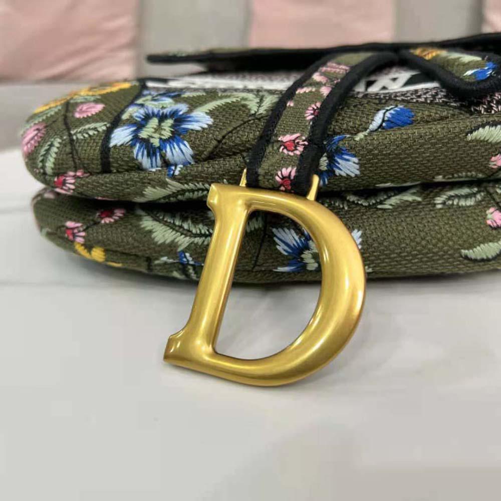 Dior Women Saddle Bag Green Multicolor Dior Petites Fleurs Embroidery - 图片 7
