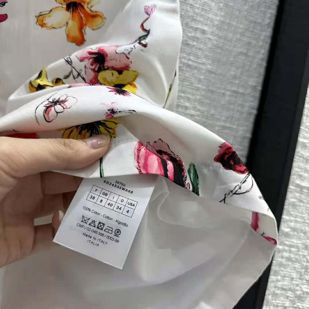 Dior Women Skort White Technical Fabric with Red Multicolor Florilegio Motif - Image 10