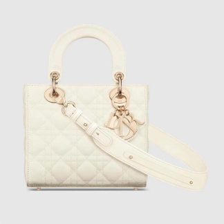 Dior Women Small Lady Dior My ABCDior Bag Latte Cannage Lambskin