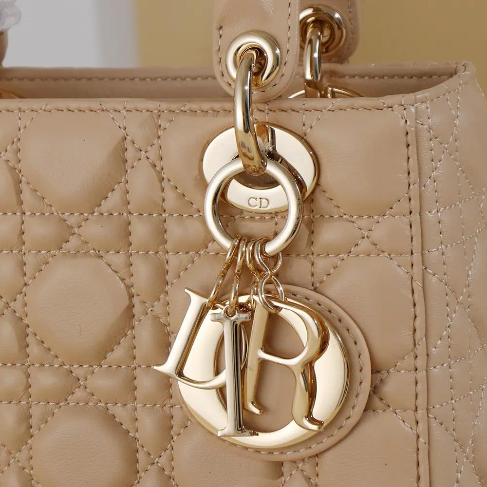 Dior Women Small Lady Dior My ABCDior Bag Sand-Colored Cannage Lambskin - Image 6
