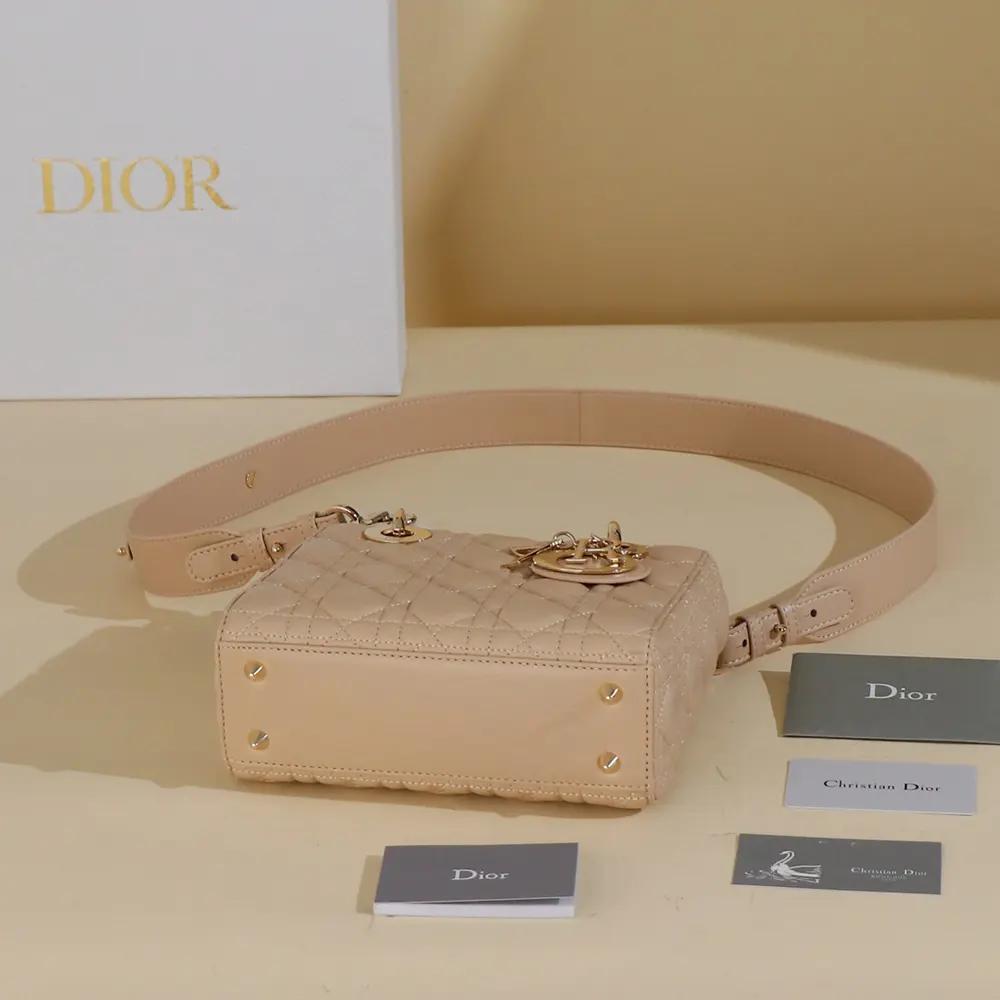 Dior Women Small Lady Dior My ABCDior Bag Sand-Colored Cannage Lambskin - Image 4