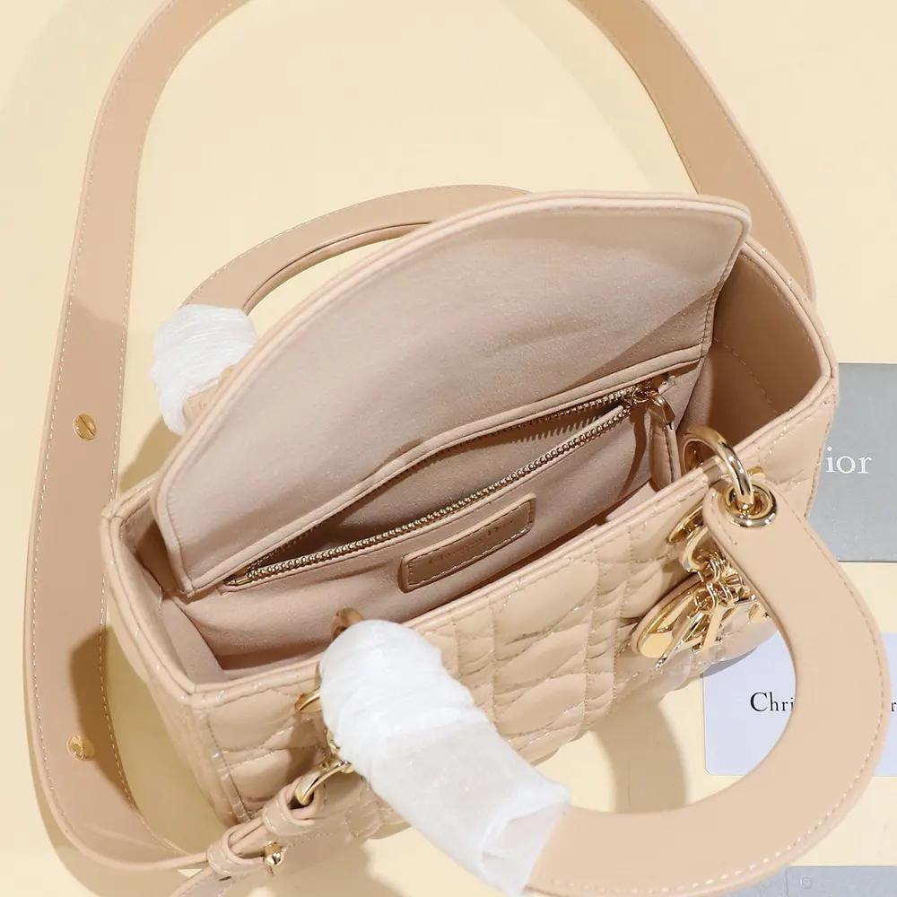 Dior Women Small Lady Dior My ABCDior Bag Sand-Colored Cannage Lambskin - Image 10