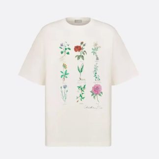 Dior Women T-Shirt White Slub Cotton Jersey 493J671A0817_C089