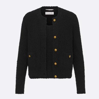 Dior Women Twinset Black Cotton and Wool-Blend Knit