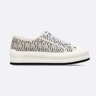 Dior Women Walk'n'Dior Platform Sneaker Embroidered Cotton-WhiteBlack