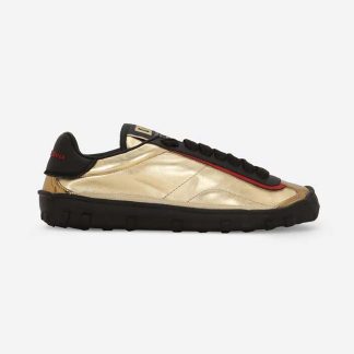 Dolce Gabbana D&amp;G Men Mixed-material Old Runner Sneakers-Gold