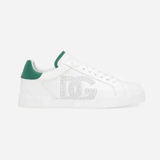 Dolce Gabbana D&amp;G Unisex Calfskin Portofino Sneakers-White CS2277AV0668N102