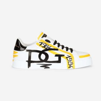 Dolce Gabbana D&amp;G Unisex Limited Edition Portofino Sneakers-Yellow