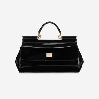 Dolce Gabbana D&amp;G Women Elongated Sicily Handbag-Black