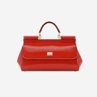 Dolce Gabbana D&amp;G Women Elongated Sicily Handbag-Red