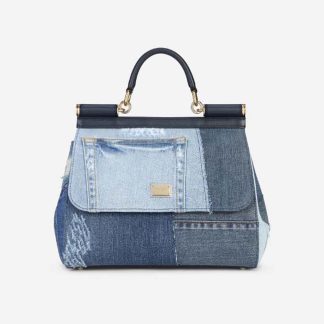 Dolce Gabbana D&amp;G Women Large Sicily Handbag-Blue