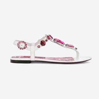 Dolce Gabbana D&amp;G Women Patent Leather Thong Sandals