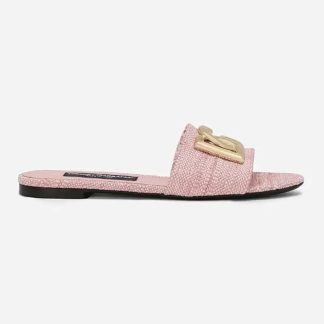 Dolce Gabbana D&amp;G Women Raffia Sliders-Pink CQ0592AR3448H451
