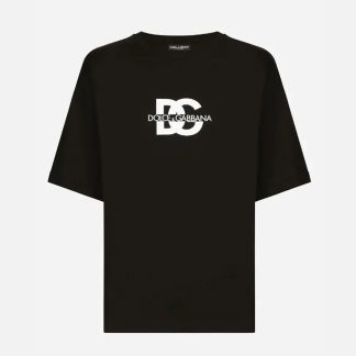 Dolce Gabbana D&amp;G Women Short-sleeved T-shirt with DG Logo Print-Black