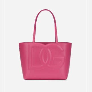 Dolce Gabbana D&amp;G Women Small Calfskin DG Logo Bag Shopper-Pink