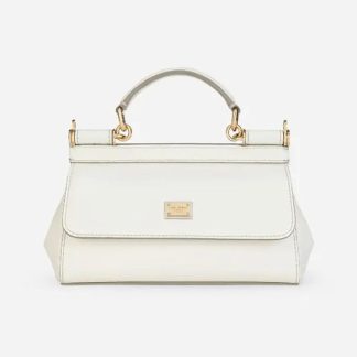 Dolce Gabbana D&amp;G Women Small Sicily Handbag-White BB7116A100180001