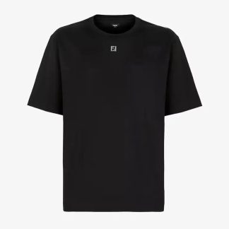 Fendi Men Black Cotton T-shirt FY0936ARYYF0QA1