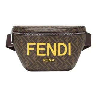 Fendi Men Diagonal Belt Bag Leather-Yellow