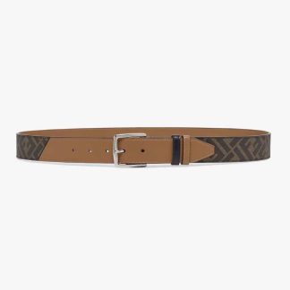 Fendi Men Fendi Diagonal Belt Beige Leather-7C0497A9XSF1EGA