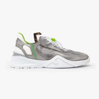 Fendi Men Flow Gray Nylon Low-tops