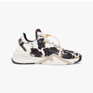 Fendi Men Flow White Fabric Low-tops