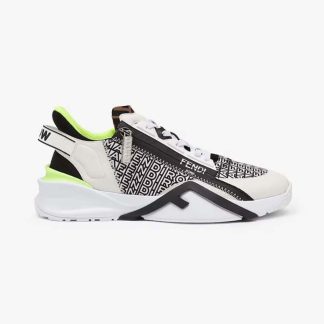 Fendi Men Flow White Nylon Fendi by Marc Jacobs Running Sneakers