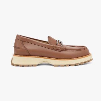 Fendi Men O’Lock Loafers Brown Leather