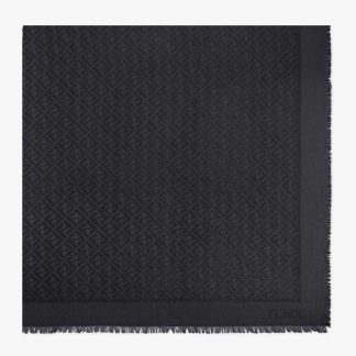 Fendi Unisex FF Shawl Black Lurex