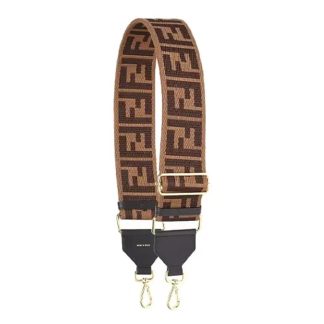 Fendi Unisex Strap You Brown Canvas Shoulder Strap