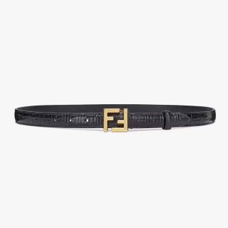 Fendi Women FF Belt Black Leather-8C0648AQ1VF04TX