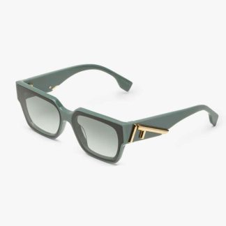 Fendi Women Fendi First Dark Green Acetate Sunglasses