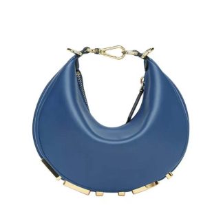 Fendi Women Fendigraphy Mini Blue Leather Mini-bag