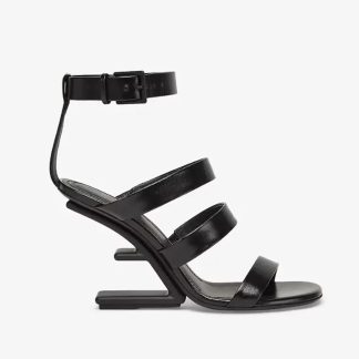 Fendi Women First Black Leather High-heeled Sandals 8X8512NA7F0QA1