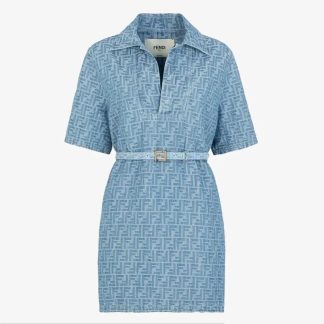 Fendi Women Light Blue FF Denim Dress FLD790AS8KF1P2O