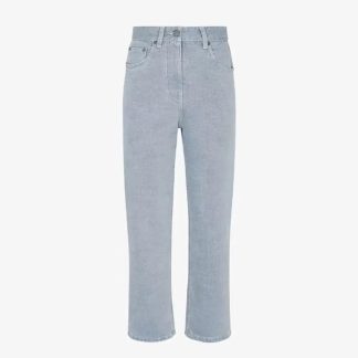 Fendi Women Long Jeans Blue Denim Pants FLP864ASMBF1RX3
