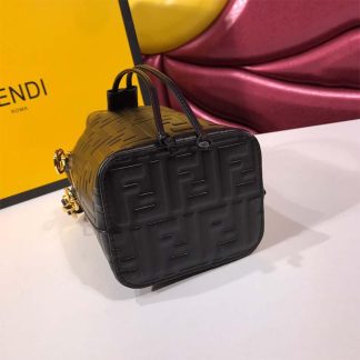 Fendi Women Mon Tresor Black Leather Mini-bag