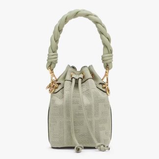 Fendi Women Mon Tresor Light Green FF Canvas Mini-Bag