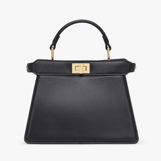 Fendi Women Peekaboo ISeeU Petite Black Padded Nappa Leather Bag