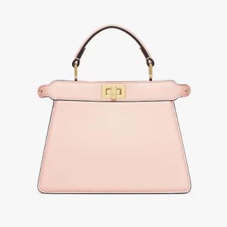 Fendi Women Peekaboo ISeeU Petite Pink Padded Nappa Leather Bag