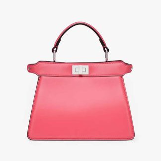 Fendi Women Peekaboo ISeeU Petite Rose Padded Nappa Leather Bag