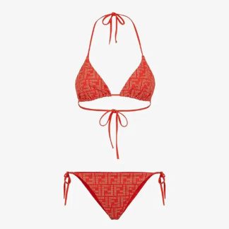 Fendi Women Swimsuit Orange Tech Fabric Bikini FXBA22AQBKF1OLM