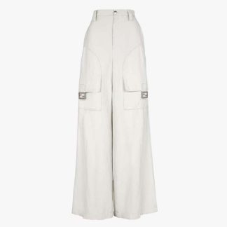 Fendi Women White Canvas Fendi by Marc Jacobs Trousers
