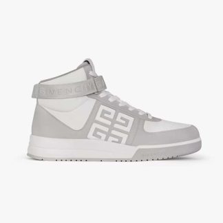 Givenchy Men G4 High Top Sneakers in Leather-GreyWhite