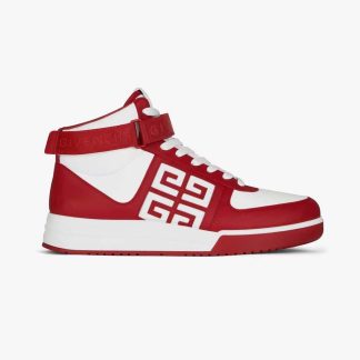 Givenchy Men G4 High Top Sneakers in Leather-RedWhite