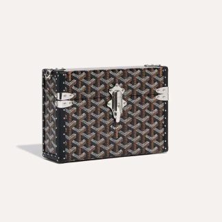 Goyard Women Cassette Trunk Bag in Goyardine Canvas &amp; Clamecy Cowhide-Black