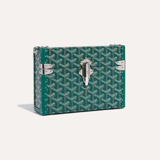 Goyard Women Cassette Trunk Bag in Goyardine Canvas &amp; Clamecy Cowhide-Green